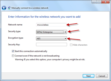Manual Configuration Settings