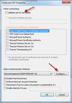 Protected EAP Properties